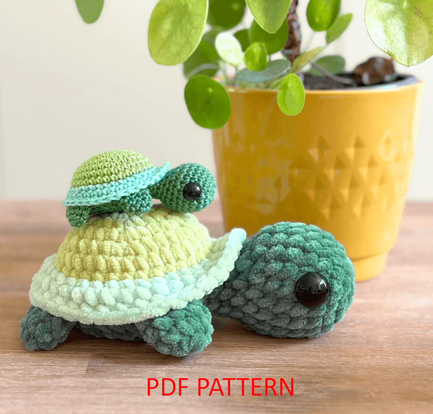 Crochet Keychain Turtle Pattern Pdf, Crochet Turtle Amigurumi Pattern ...