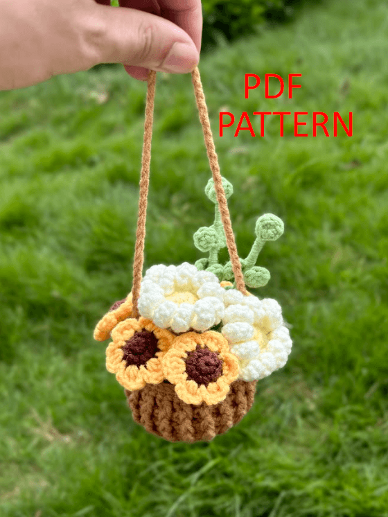 CROCHET PATTERN: Daisy Flower Car Hanging Crochet Pattern, PDF Pattern For  You, Crochet Flowers Pattern, Daisy Flower Crochet Pattern - Crochet  Patterns